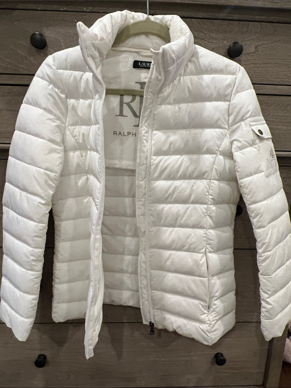 Ralph Lauren White Quilted Lightweight Puffer Jacket - Women SMALL
